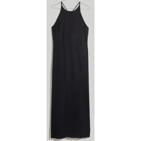 Madewell Crisscross Cupro Blend Chic Going Out Midi Slip Dress US Womens 14 Plus - Picture 2 of 9